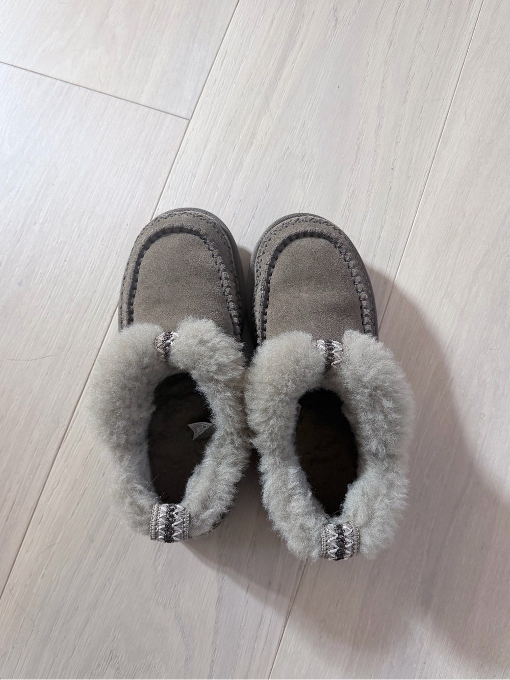 UGG Grey Faux-Shearling Winter Boots